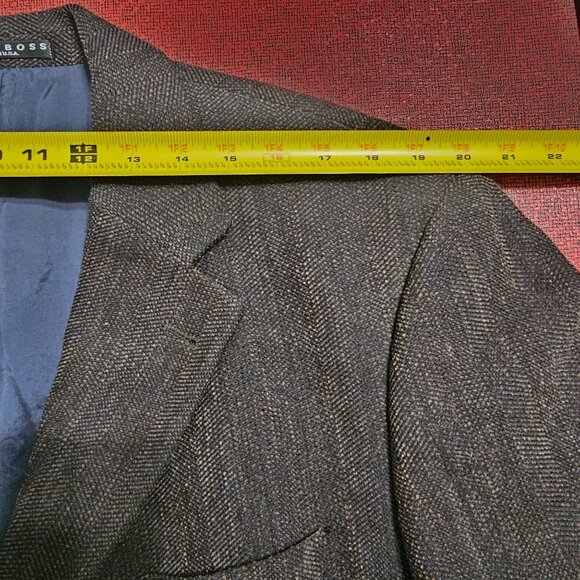 Hugo Boss Neiman Marcus Wool Blazer 46R Brown Ventless Office Quiet Luxury USA - Picture 15 of 15